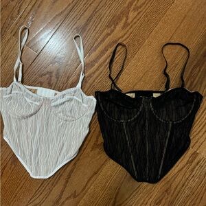 Black and white corset tops